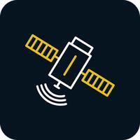 satelliet lijn rood cirkel icoon vector