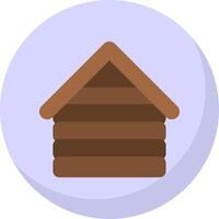 houten huis vlak bubbel icoon vector