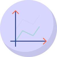 Oppervlakte diagram vlak bubbel icoon vector