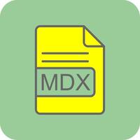 mdx het dossier formaat glyph helling hoek icoon vector