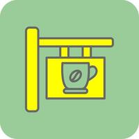 cafe bewegwijzering glyph helling hoek icoon vector