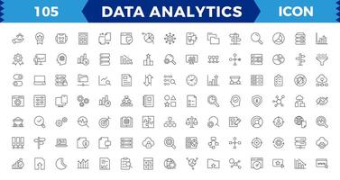 gegevens analyses icoon reeks pixel perfect icoon vector