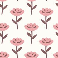 romantisch bloemen naadloos patroon met schattig roos en blad vector