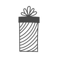 hand- getrokken Cadeau geschenk doos schets symbool in tekening stijl vector