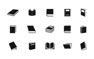 boeken icoon set, zwart en wit illustratie. boek icoon reeks vector
