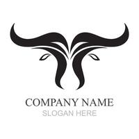 stier hoofd logo ontwerp, creatief stier hoorns symbool illustratie vector