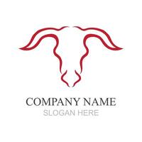 stier hoofd logo ontwerp, creatief stier hoorns symbool illustratie vector