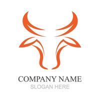 stier hoofd logo ontwerp, creatief stier hoorns symbool illustratie vector