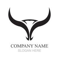 stier hoofd logo ontwerp, creatief stier hoorns symbool illustratie vector