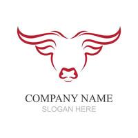 stier hoofd logo ontwerp, creatief stier hoorns symbool illustratie vector