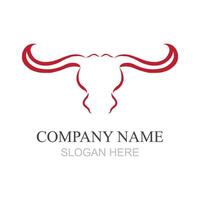 stier hoofd logo ontwerp, creatief stier hoorns symbool illustratie vector