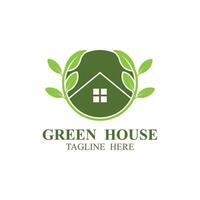 groen huis logo ontwerp vector