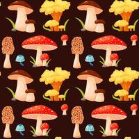 naadloos patroon met kleurrijk champignons vector