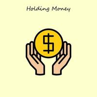 Holding geld illustratie vector