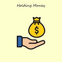 Holding geld illustratie vector