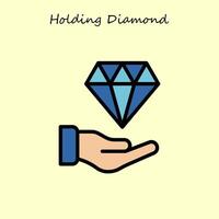 Holding diamant illustratie vector