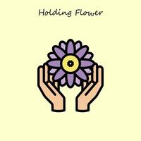 Holding bloem illustratie vector