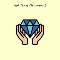 Holding diamant illustratie vector