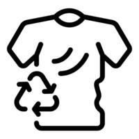 textiel verspilling sorteren icoon schets . kleren recycling vector