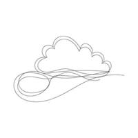 wolk een lijn kunst, schets ontwerp Aan wit achtergrond vector