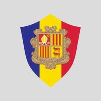 Andorra vlag in schild vorm vector