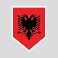 Albanië vlag in schild vorm icoon vector