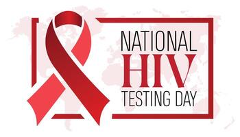 nationaal hiv testen dag opgemerkt elke jaar in juni. sjabloon voor achtergrond, banier, kaart, poster met tekst inscriptie. vector