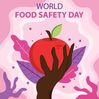 illustratie grafisch van hand- Holding een vers appel, perfect voor Internationale dag, wereld voedsel veiligheid dag, vieren, groet kaart, enz. vector