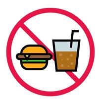 snel voedsel verboden. eetpatroon. dieet beperking. . vector