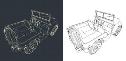 all-terrain voertuig tekeningen vector