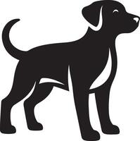 zwart hond silhouet illustratie voor hond dag. vector