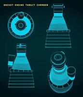 raket motor stuwkracht kamer tekeningen vector