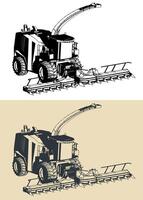 combineren oogstmachine illustraties vector