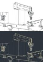 fabriek lijn tekeningen vector