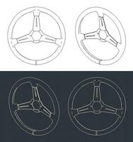 sport- auto stuurinrichting wiel tekeningen vector