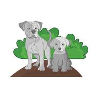 illustratie van hond en puppy vector