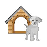illustratie van hond huis vector