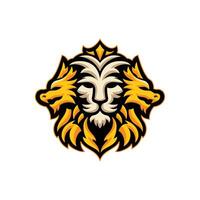 gouden draken en leeuw hoofd symbool vector