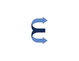 eerste brief e pijl logo concept teken symbool icoon ontwerp element. financieel, overleg plegen, logistiek logo. illustratie sjabloon vector