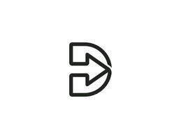eerste brief d pijl logo concept icoon teken symbool ontwerp element. financieel, overleg plegen, logistiek logo. illustratie sjabloon vector