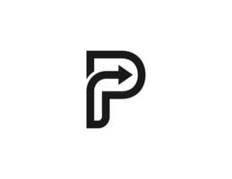 eerste brief p pijl logo concept icoon teken symbool ontwerp element. financieel, overleg plegen, logistiek logo. illustratie sjabloon vector