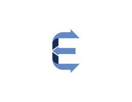 eerste brief e pijl logo concept icoon teken symbool ontwerp element. financieel, overleg plegen, logistiek logo. illustratie sjabloon vector