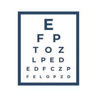 tabel test tafel met brieven voor oog inspectie. oog tabel test voor oogarts dokter. vector