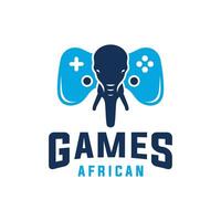 Afrikaanse olifant spel logo vector