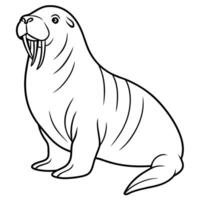 walrus vlak stijl illustratie vector