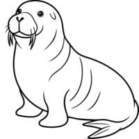 walrus vlak stijl illustratie vector