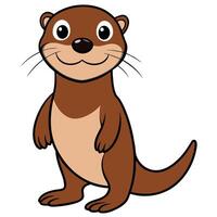 Otter dier vlak stijl illustratie vector