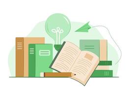 stack van boeken voor lezing, kennis en onderwijs concept illustratie vector