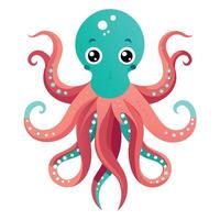 Octopus vlak stijl illustratie vector