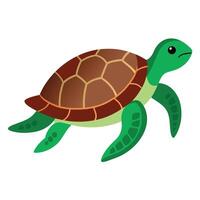 zee schildpad illustratie vlak stijl, schildpad karton vector
